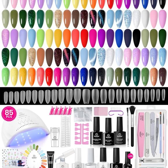 beetles 85 Pcs Spring Gel Nail Polish Kit with UV Light - 35 Colors All in One M - Picture 7 of 7
